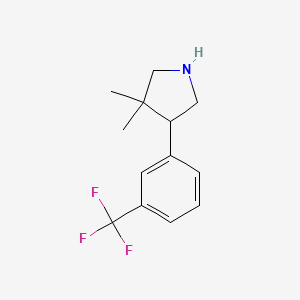 molecular formula C13H16F3N B1492546 3,3-二甲基-4-(3-(三氟甲基)苯基)吡咯烷 CAS No. 2098113-69-8