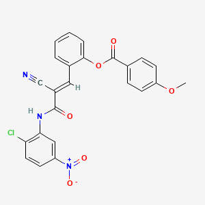 2-{(1E)-3-[(2-chloro-5-nitrophenyl)amino]-2-cyano-3-oxoprop-1-en-1-yl}phenyl 4-methoxybenzoate