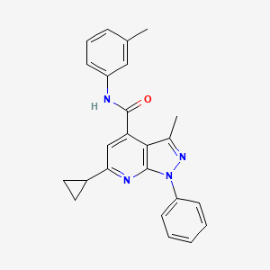 6-cyclopropyl-3-methyl-N-(3-methylphenyl)-1-phenyl-1H-pyrazolo[3,4-b]pyridine-4-carboxamide