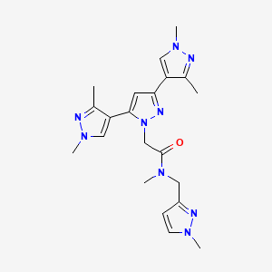 2-[3,5-bis(1,3-dimethylpyrazol-4-yl)pyrazol-1-yl]-N-methyl-N-[(1-methylpyrazol-3-yl)methyl]acetamide