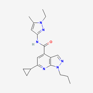 molecular formula C19H24N6O B14925483 6-cyclopropyl-N-(1-ethyl-5-methyl-1H-pyrazol-3-yl)-1-propyl-1H-pyrazolo[3,4-b]pyridine-4-carboxamide 