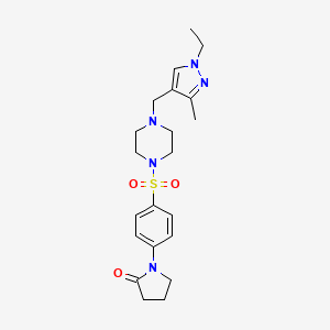 1-[4-({4-[(1-ethyl-3-methyl-1H-pyrazol-4-yl)methyl]piperazin-1-yl}sulfonyl)phenyl]pyrrolidin-2-one