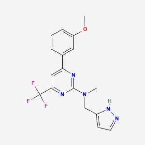 molecular formula C17H16F3N5O B14925488 4-(3-methoxyphenyl)-N-methyl-N-(1H-pyrazol-5-ylmethyl)-6-(trifluoromethyl)pyrimidin-2-amine 