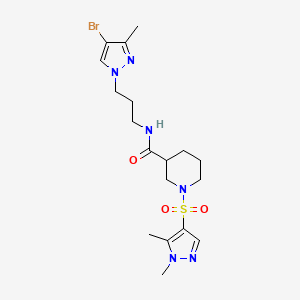 molecular formula C18H27BrN6O3S B14925512 N-[3-(4-bromo-3-methyl-1H-pyrazol-1-yl)propyl]-1-[(1,5-dimethyl-1H-pyrazol-4-yl)sulfonyl]piperidine-3-carboxamide 