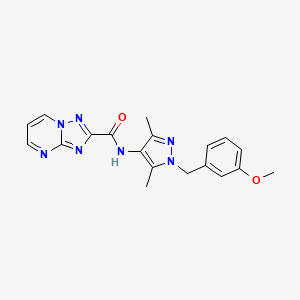 molecular formula C19H19N7O2 B14925523 N-[1-(3-methoxybenzyl)-3,5-dimethyl-1H-pyrazol-4-yl][1,2,4]triazolo[1,5-a]pyrimidine-2-carboxamide 