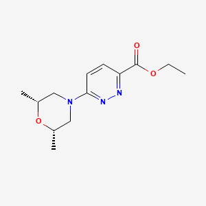 molecular formula C13H19N3O3 B1492555 ethyl 6-((2S,6R)-2,6-dimethylmorpholino)pyridazine-3-carboxylate CAS No. 2109571-45-9