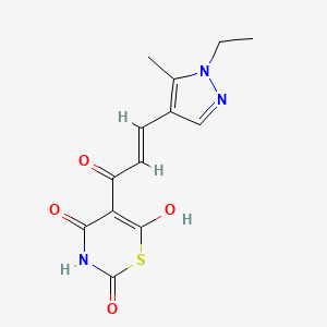 molecular formula C13H13N3O4S B14925551 5-[(2E)-3-(1-ethyl-5-methyl-1H-pyrazol-4-yl)prop-2-enoyl]-4-hydroxy-2H-1,3-thiazine-2,6(3H)-dione 