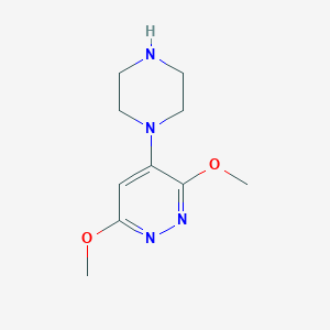 molecular formula C10H16N4O2 B1492556 3,6-Dimethoxy-4-(piperazin-1-yl)pyridazine CAS No. 2090944-13-9