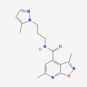 molecular formula C16H19N5O2 B14925578 3,6-dimethyl-N-[3-(5-methyl-1H-pyrazol-1-yl)propyl][1,2]oxazolo[5,4-b]pyridine-4-carboxamide 