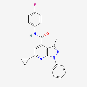 6-cyclopropyl-N-(4-fluorophenyl)-3-methyl-1-phenyl-1H-pyrazolo[3,4-b]pyridine-4-carboxamide