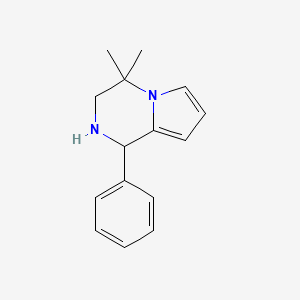 molecular formula C15H18N2 B1492559 4,4-Dimethyl-1-phenyl-1,2,3,4-tetrahydropyrrolo[1,2-a]pyrazine CAS No. 2098040-62-9