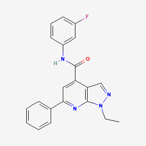 molecular formula C21H17FN4O B14925590 1-ethyl-N-(3-fluorophenyl)-6-phenyl-1H-pyrazolo[3,4-b]pyridine-4-carboxamide 