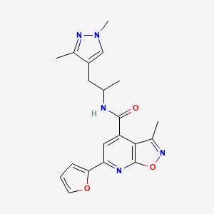 molecular formula C20H21N5O3 B14925618 N-[1-(1,3-dimethyl-1H-pyrazol-4-yl)propan-2-yl]-6-(furan-2-yl)-3-methyl[1,2]oxazolo[5,4-b]pyridine-4-carboxamide 