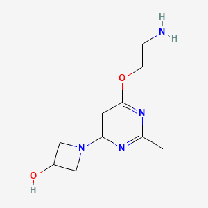 molecular formula C10H16N4O2 B1492562 1-(6-(2-Aminoethoxy)-2-methylpyrimidin-4-yl)azetidin-3-ol CAS No. 2098034-11-6