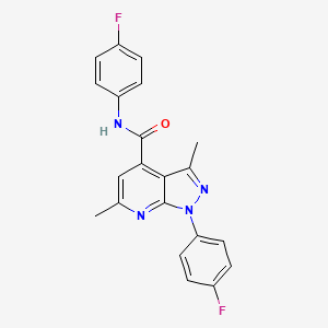 N,1-bis(4-fluorophenyl)-3,6-dimethyl-1H-pyrazolo[3,4-b]pyridine-4-carboxamide