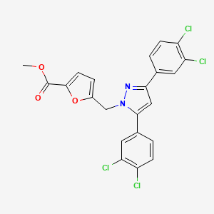 methyl 5-{[3,5-bis(3,4-dichlorophenyl)-1H-pyrazol-1-yl]methyl}furan-2-carboxylate