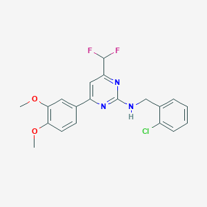 molecular formula C20H18ClF2N3O2 B14925660 N-(2-chlorobenzyl)-4-(difluoromethyl)-6-(3,4-dimethoxyphenyl)pyrimidin-2-amine 