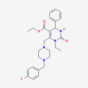 Ethyl 1-ethyl-6-{[4-(4-fluorobenzyl)piperazin-1-yl]methyl}-2-oxo-4-phenyl-1,2,3,4-tetrahydropyrimidine-5-carboxylate