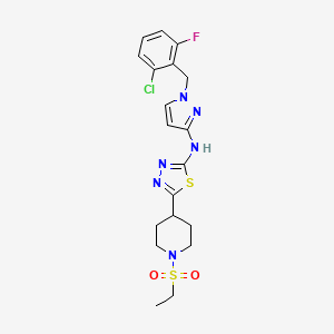 N-[1-(2-chloro-6-fluorobenzyl)-1H-pyrazol-3-yl]-5-[1-(ethylsulfonyl)piperidin-4-yl]-1,3,4-thiadiazol-2-amine