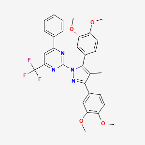 molecular formula C31H27F3N4O4 B14925702 2-[3,5-bis(3,4-dimethoxyphenyl)-4-methyl-1H-pyrazol-1-yl]-4-phenyl-6-(trifluoromethyl)pyrimidine 