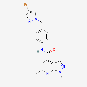 N-{4-[(4-bromo-1H-pyrazol-1-yl)methyl]phenyl}-1,6-dimethyl-1H-pyrazolo[3,4-b]pyridine-4-carboxamide