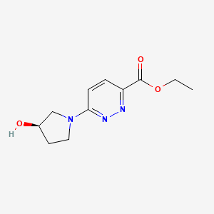 molecular formula C11H15N3O3 B1492573 ethyl (R)-6-(3-hydroxypyrrolidin-1-yl)pyridazine-3-carboxylate CAS No. 2098162-48-0
