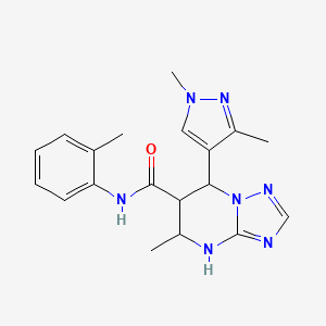 molecular formula C19H23N7O B14925733 7-(1,3-dimethyl-1H-pyrazol-4-yl)-5-methyl-N-(2-methylphenyl)-4,5,6,7-tetrahydro[1,2,4]triazolo[1,5-a]pyrimidine-6-carboxamide 