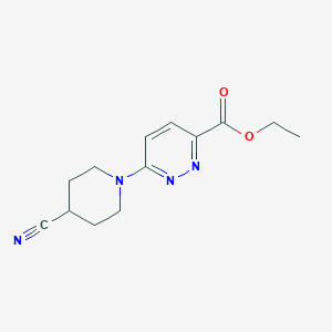 molecular formula C13H16N4O2 B1492574 6-(4-氰基哌啶-1-基)吡哒嗪-3-羧酸乙酯 CAS No. 2097949-48-7