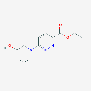 molecular formula C12H17N3O3 B1492575 6-(3-Hidroxipiperidin-1-il)piridazina-3-carboxilato de etilo CAS No. 2098142-14-2