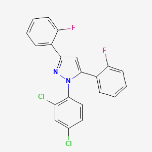 molecular formula C21H12Cl2F2N2 B14925786 1-(2,4-dichlorophenyl)-3,5-bis(2-fluorophenyl)-1H-pyrazole 