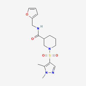 molecular formula C16H22N4O4S B14925802 1-[(1,5-dimethyl-1H-pyrazol-4-yl)sulfonyl]-N-(furan-2-ylmethyl)piperidine-3-carboxamide 