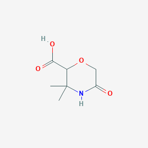 molecular formula C7H11NO4 B1492581 3,3-Dimethyl-5-oxomorpholine-2-carboxylic acid CAS No. 2092799-26-1