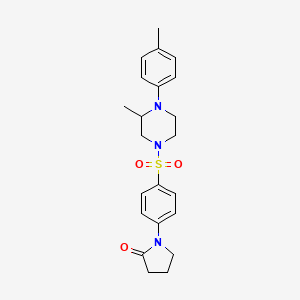 1-(4-{[3-Methyl-4-(4-methylphenyl)piperazin-1-yl]sulfonyl}phenyl)pyrrolidin-2-one