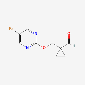 molecular formula C9H9BrN2O2 B1492583 1-(((5-Bromopyrimidin-2-yl)oxy)methyl)cyclopropane-1-carbaldehyde CAS No. 2098069-04-4