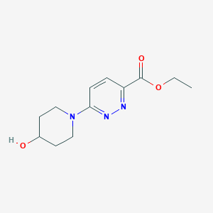 molecular formula C12H17N3O3 B1492585 Ethyl 6-(4-hydroxypiperidin-1-yl)pyridazine-3-carboxylate CAS No. 2098057-83-9