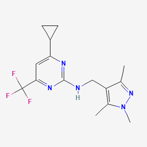 molecular formula C15H18F3N5 B14925857 4-cyclopropyl-6-(trifluoromethyl)-N-[(1,3,5-trimethyl-1H-pyrazol-4-yl)methyl]pyrimidin-2-amine 