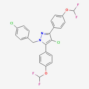 4-chloro-1-(4-chlorobenzyl)-3,5-bis[4-(difluoromethoxy)phenyl]-1H-pyrazole