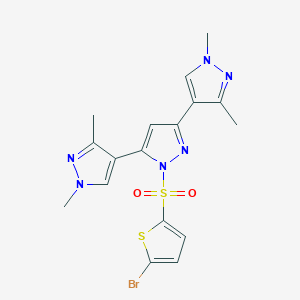 1-(5-bromothiophen-2-yl)sulfonyl-3,5-bis(1,3-dimethylpyrazol-4-yl)pyrazole