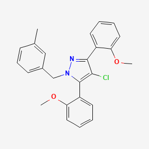 molecular formula C25H23ClN2O2 B14925870 4-chloro-3,5-bis(2-methoxyphenyl)-1-(3-methylbenzyl)-1H-pyrazole 