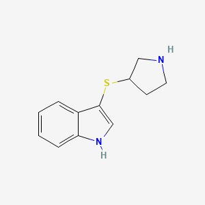 molecular formula C12H14N2S B1492588 3-(pyrrolidin-3-ylthio)-1H-indole CAS No. 2097952-64-0