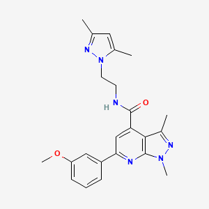 molecular formula C23H26N6O2 B14925894 N-[2-(3,5-dimethyl-1H-pyrazol-1-yl)ethyl]-6-(3-methoxyphenyl)-1,3-dimethyl-1H-pyrazolo[3,4-b]pyridine-4-carboxamide 