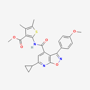 molecular formula C25H23N3O5S B14925930 Methyl 2-({[6-cyclopropyl-3-(4-methoxyphenyl)[1,2]oxazolo[5,4-b]pyridin-4-yl]carbonyl}amino)-4,5-dimethylthiophene-3-carboxylate 