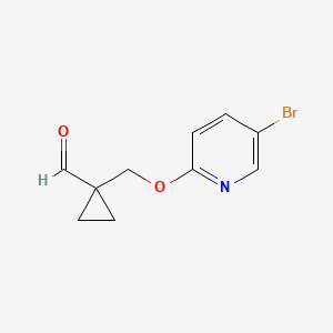 molecular formula C10H10BrNO2 B1492595 1-(((5-Bromopyridin-2-yl)oxy)methyl)cyclopropane-1-carbaldehyde CAS No. 2098106-20-6