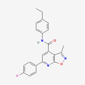 molecular formula C22H18FN3O2 B14925981 N-(4-ethylphenyl)-6-(4-fluorophenyl)-3-methyl[1,2]oxazolo[5,4-b]pyridine-4-carboxamide 