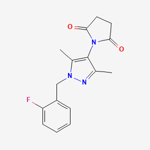 molecular formula C16H16FN3O2 B14925989 1-[1-(2-fluorobenzyl)-3,5-dimethyl-1H-pyrazol-4-yl]pyrrolidine-2,5-dione 