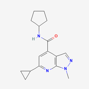 N-cyclopentyl-6-cyclopropyl-1-methyl-1H-pyrazolo[3,4-b]pyridine-4-carboxamide