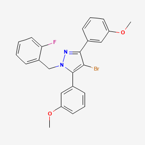 molecular formula C24H20BrFN2O2 B14926000 4-bromo-1-(2-fluorobenzyl)-3,5-bis(3-methoxyphenyl)-1H-pyrazole 