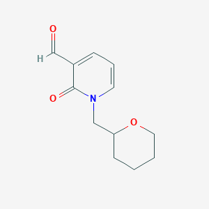 molecular formula C12H15NO3 B1492606 2-oxo-1-((tetrahydro-2H-pyran-2-yl)methyl)-1,2-dihydropyridine-3-carbaldehyde CAS No. 2092252-32-7