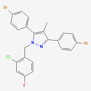 3,5-bis(4-bromophenyl)-1-(2-chloro-4-fluorobenzyl)-4-methyl-1H-pyrazole