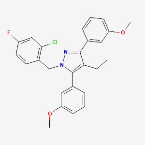 1-(2-chloro-4-fluorobenzyl)-4-ethyl-3,5-bis(3-methoxyphenyl)-1H-pyrazole